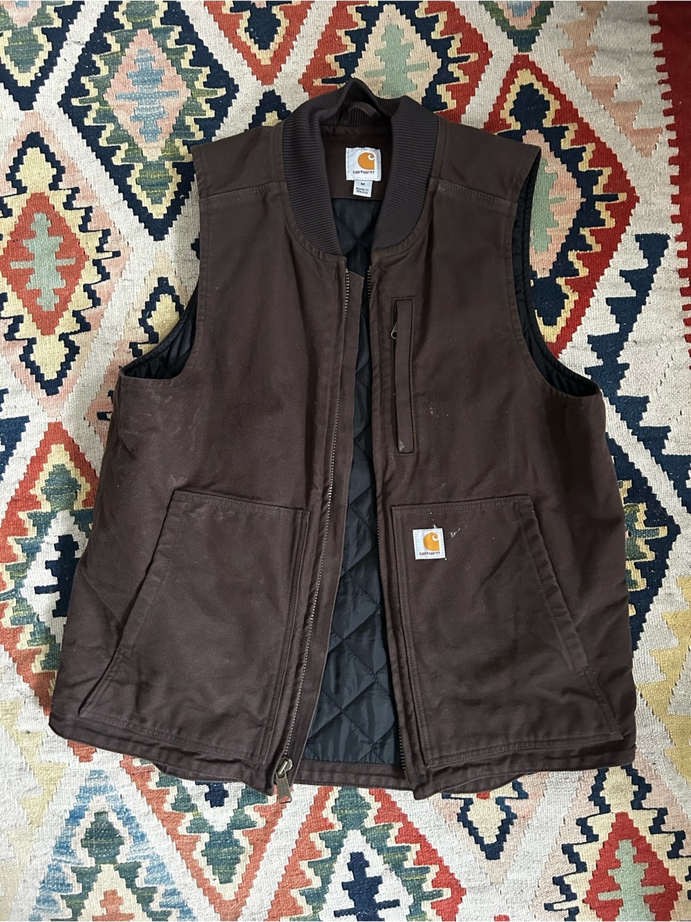 Carhartt Men’s Dark Brown Quilted Work Vest